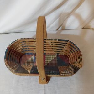 Wooden Basket Bread Collapsible Container French Cottage Kitchen Decor Farmhouse